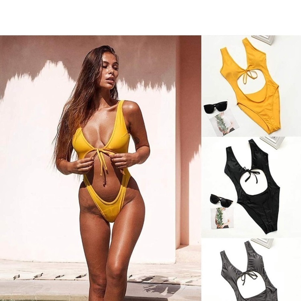yellow swimsuit size women’s XL so sexy & cute NWT